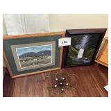 2- Wall pictures- metal wall flower lot