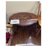 23inx16in Antique carved mermaid walnut table