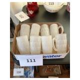 Vintage Indiana glass Co frosted beer mugs 8 ct