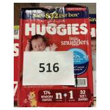 Huggies Newborn 174  + size 1 -32 ct