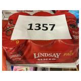 Lindsay sliced black ripe olives 6 pack