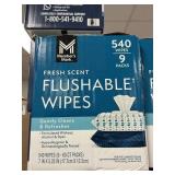 Flushable wipes 540ct