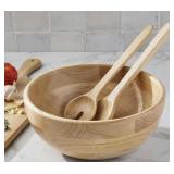 3-pc Rubber wood salad serving set
