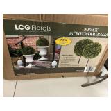 LCG Florals 2-pack 15in boxwood balls