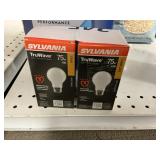 Sylvania truwave 75watt 2 bulbs