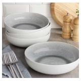 4-pc Artisan pasta bowls grey