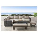 Brenton Coll 7-pc Sectional set w/ fire pit table