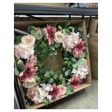 30 in pink dahlia wreath