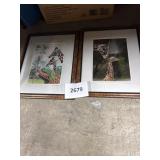 2- Signed Giraffe pictures 23inx18in