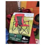 Red hard arm chair