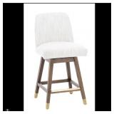Amelia Coll swivel counter bar stool linen 26in