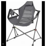 Looks like a gray swing lounger chair