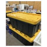 4 ct Black totes w/ yellow lids 22inx38in