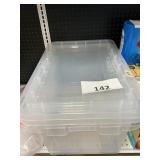 2- Clear totes & lids 26inx17in