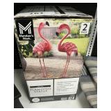 Metal Flamingo statue 2 pack