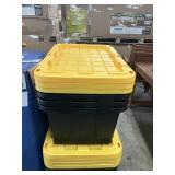 4 ct Black & yellow totes & lids 30inx20in