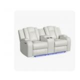 Power motion loveseat w/power headrest console
