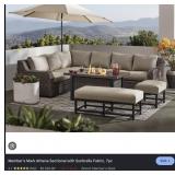 Athena Coll 7-pc deep seating sectional w/ fire
