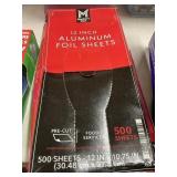 12in Aluminum foil sheets 500 ct