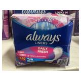 Always liners 240 ct