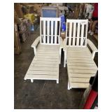 2-White polywood chaise lounges