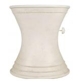 22in aged white umbrella table