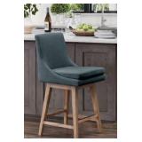 Amelia Coll swivel counter stool 26in Navy