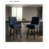 Amelia Coll swivel counter stool-navy 26in