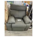 Gray leather type recliner