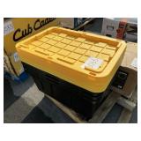Black & yellow totes & lids 20inx30in 4 ct