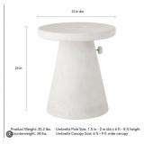 24in White umbrella table