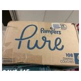 Pampers pure 108 diapers size 6