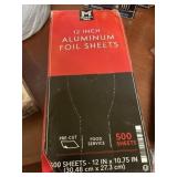 12in Aluminum foil sheets 500 ct