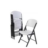 Lifetime 4pk folding white chairs