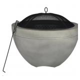30in Round wood burning fire pit concrete finish
