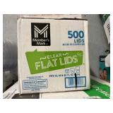Clear flat lids fits 12,16 & 20 f oz 500 ct
