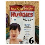 Huggies 156 diapers size 6