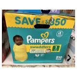 Pampers 210 diapers size 1