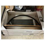 Threshold mirror w/ hooks & shelf 15inx24in