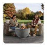 30in Round wood pellet burning fire pit-concrete