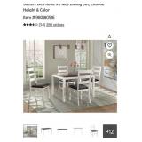 5-pc Dining set dark brown top white base