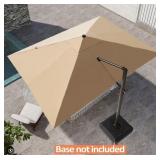 10 ft Rectangular aluminum umbrella tan