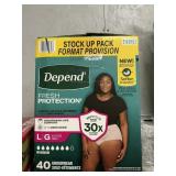 Depend womens underwear L