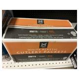 White plastic cutlery packets 200 ct