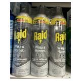 Raid wasp & hornet spray 3 cans