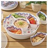 8-pc Bamboo melamine serve set