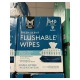 Flushable wipes 540 ct