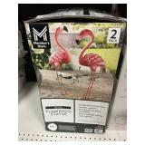 Metal Flamingo statue 2 pack