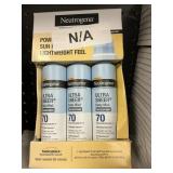 Neutrogena ultra sheer spf70 3 cans 5.0 oz each