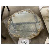 Round gold framed wall mirror 2ft